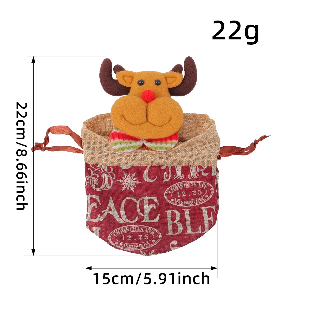 New Knitted Wool Christmas Eve Apple Bag 25cm