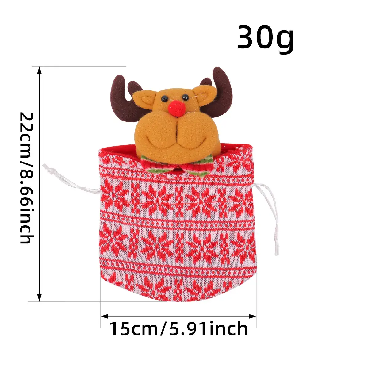 New Knitted Wool Christmas Eve Apple Bag 25cm
