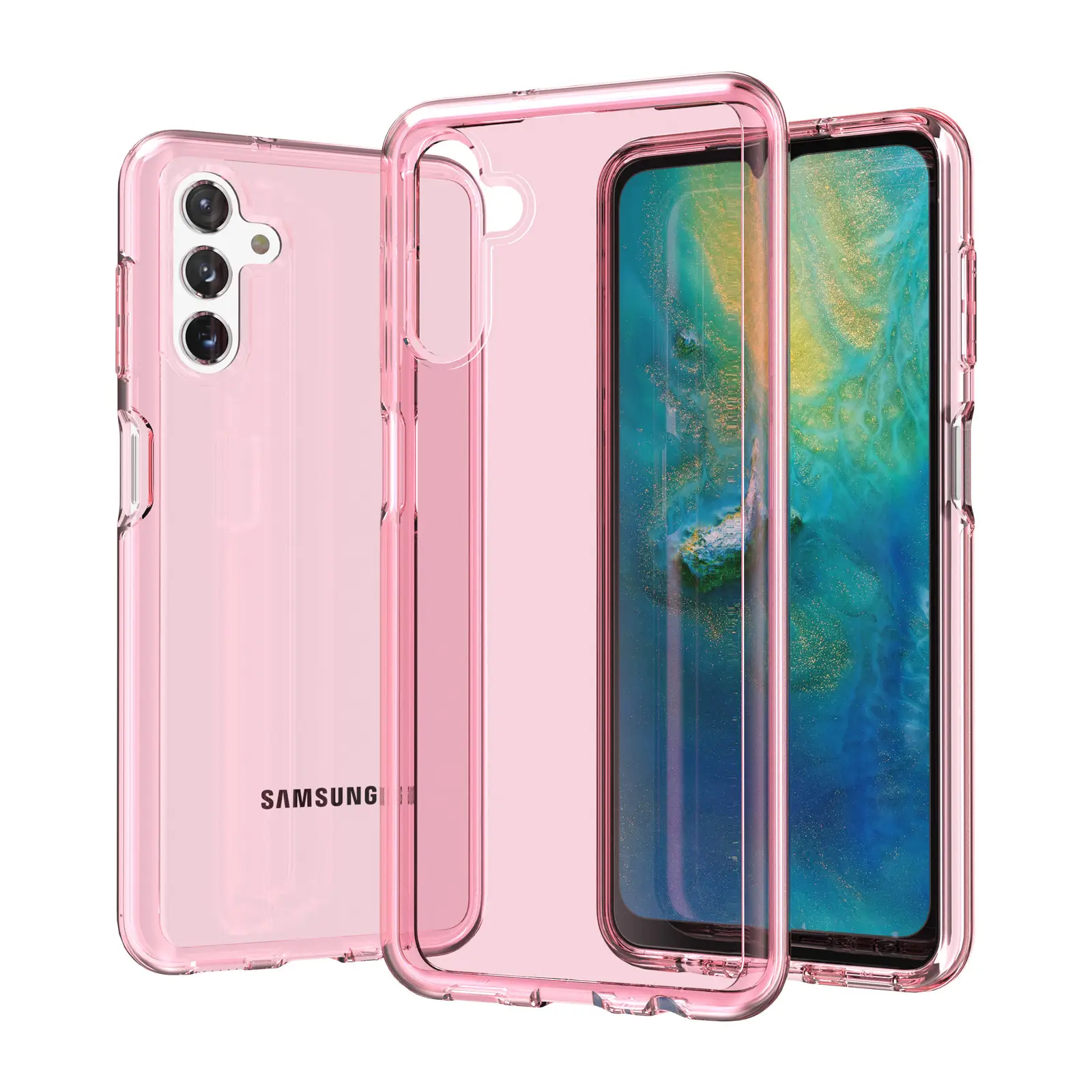 Samsung Terminator A13 Transparent Phone Case Pink Drop Resistant
