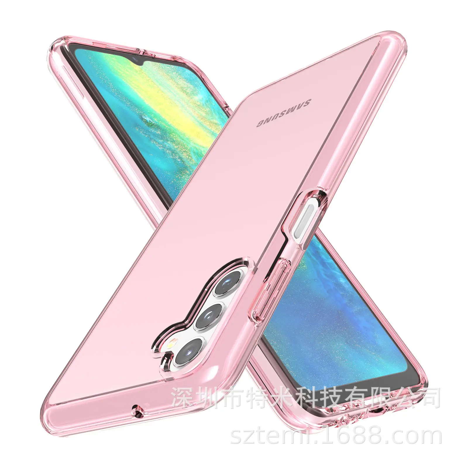 Samsung Terminator A13 Transparent Phone Case Pink Drop Resistant