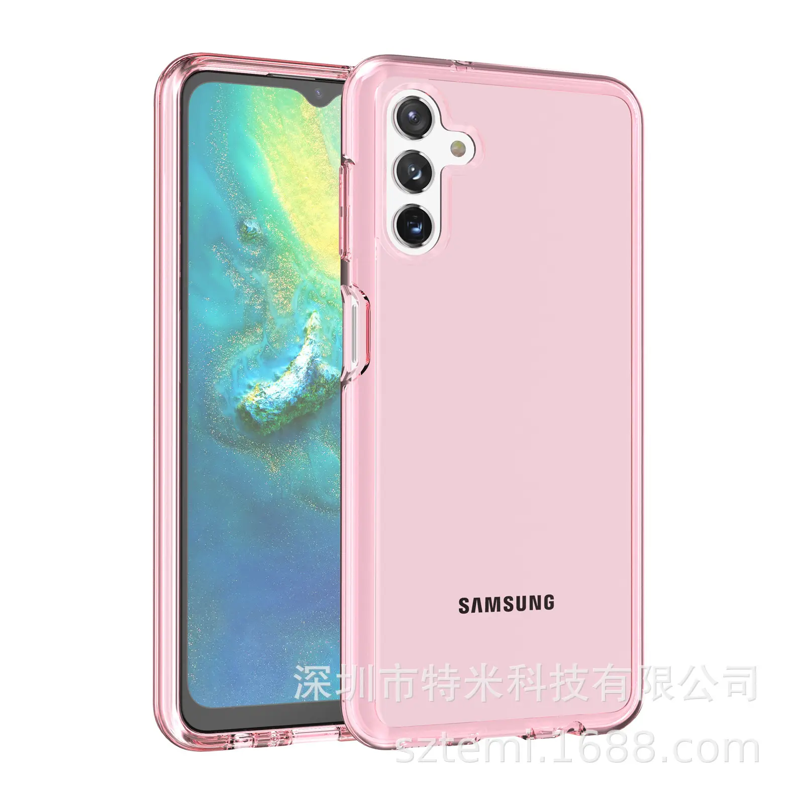 Samsung Terminator A13 Transparent Phone Case Pink Drop Resistant