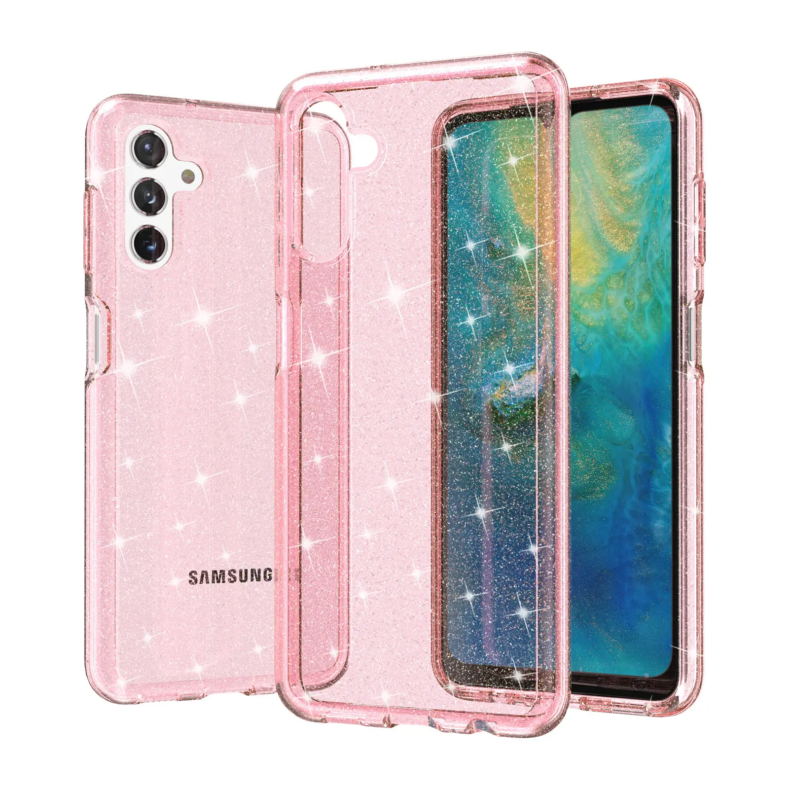 Samsung Terminator A13 Transparent Phone Case Pink Drop Resistant