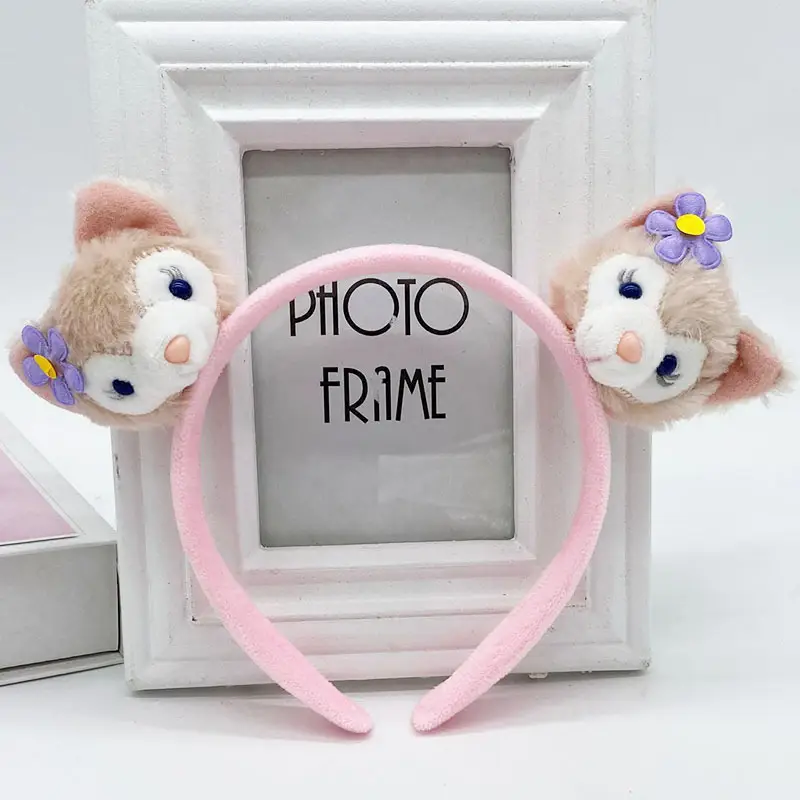 Plush Face Headband for Women with Red Bow - Image 2