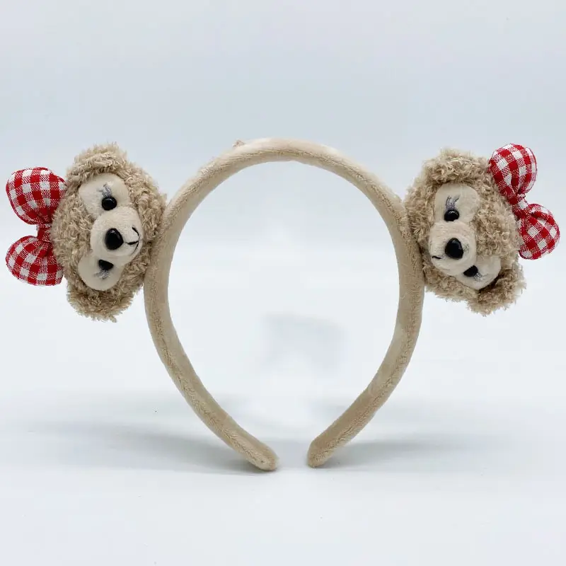 Plush Face Headband for Women with Red Bow - Image 18