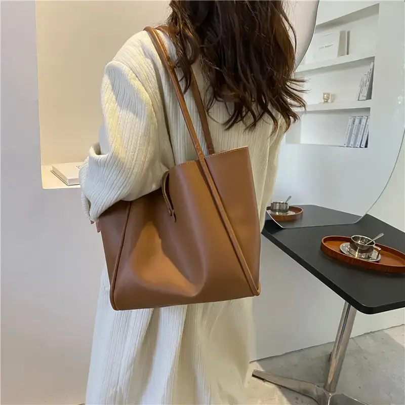 Women's Textured Leather Shoulder Bag Large Capacity 2021 - Image 6