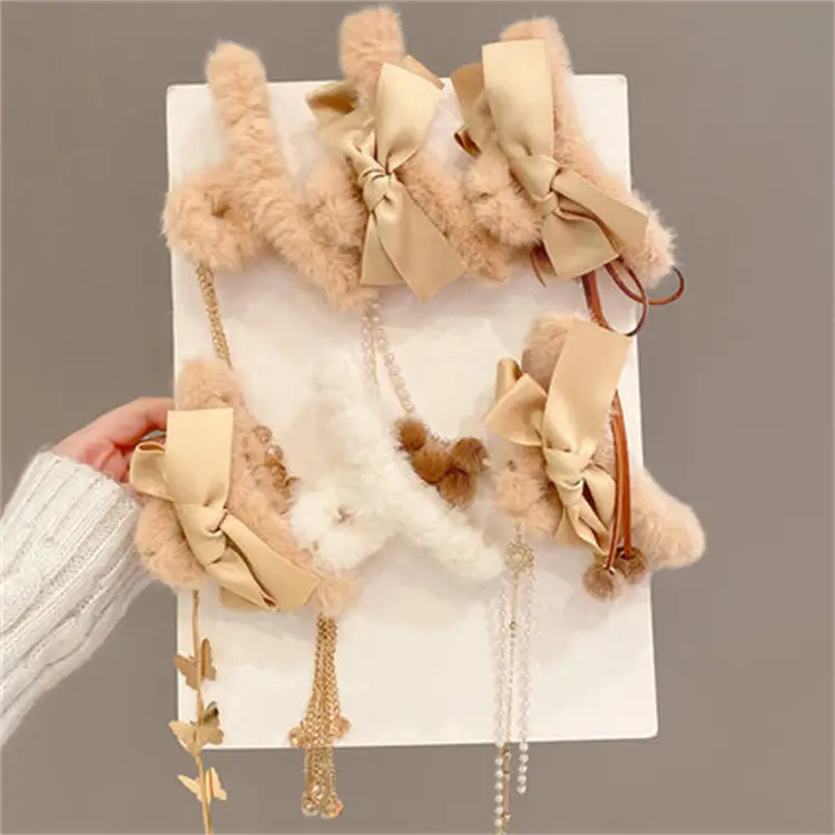 Plush Clip Headwear for Girls with Tassel and Eye Button - Image 52