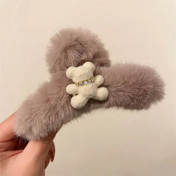 Plush Clip Headwear for Girls with Tassel and Eye Button - Image 15