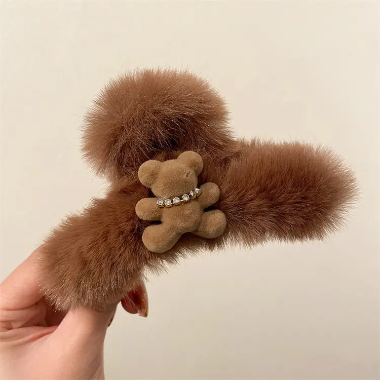 Plush Clip Headwear for Girls with Tassel and Eye Button - Image 17