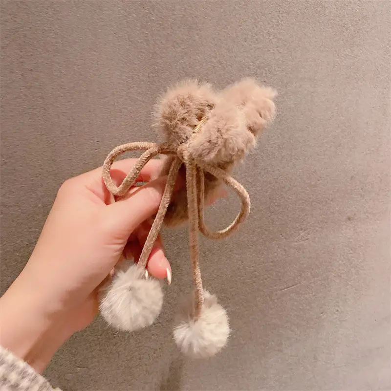 Plush Clip Headwear for Girls with Tassel and Eye Button - Image 18