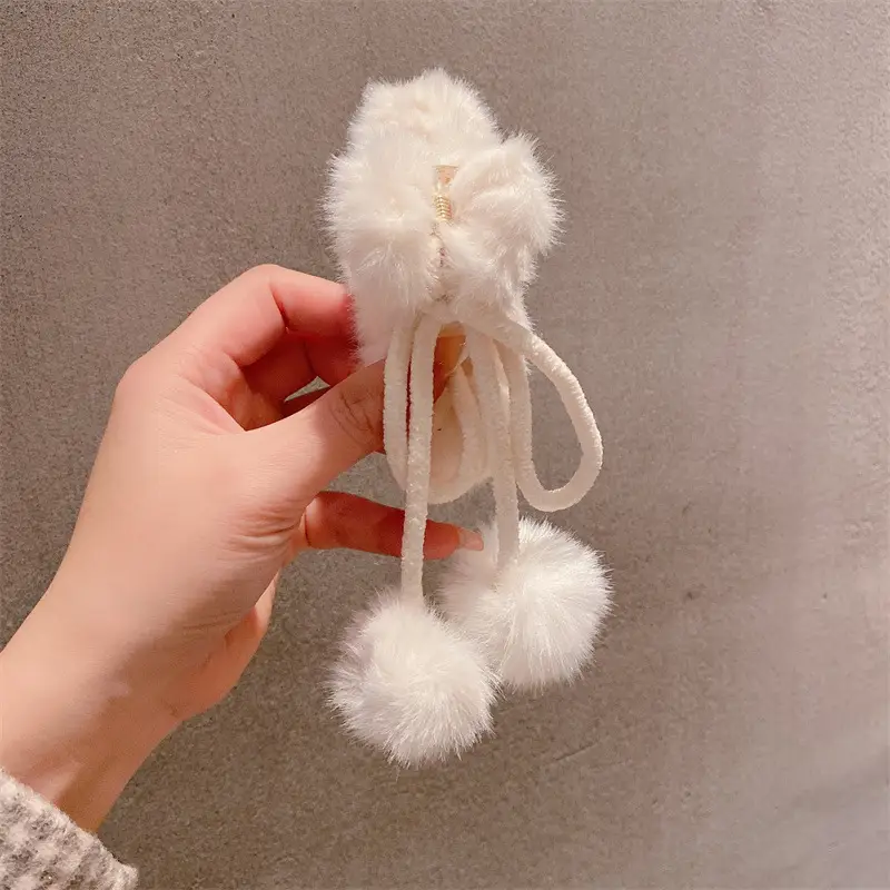 Plush Clip Headwear for Girls with Tassel and Eye Button - Image 19