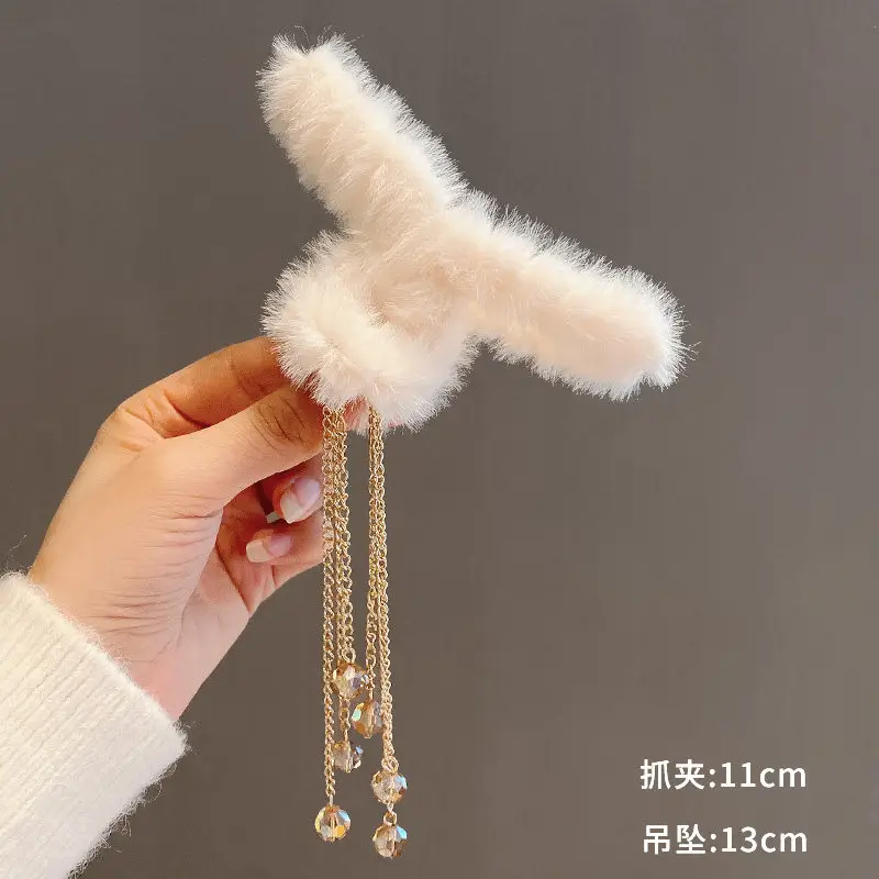 Plush Clip Headwear for Girls with Tassel and Eye Button - Image 36