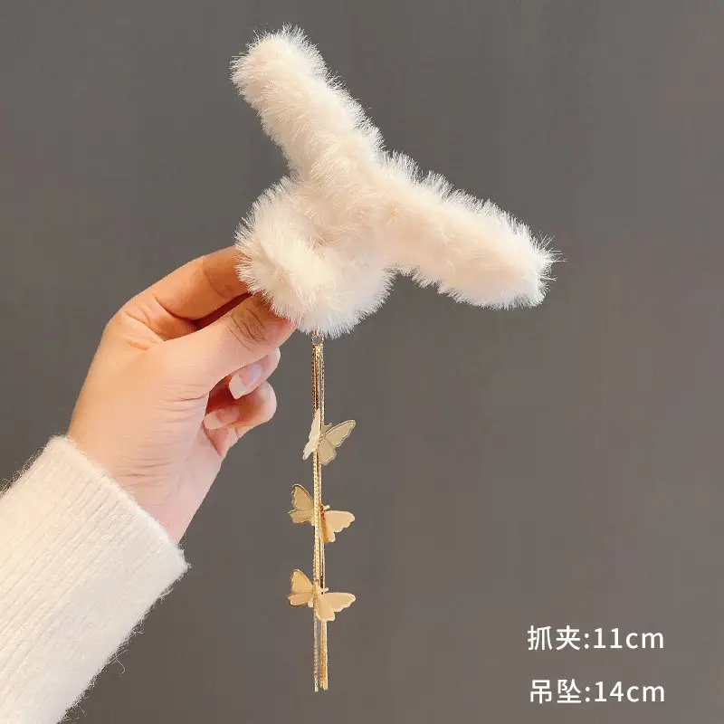 Plush Clip Headwear for Girls with Tassel and Eye Button - Image 38