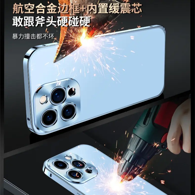 Anti-Fall Metal iPhone Case Clear Purple - Image 8