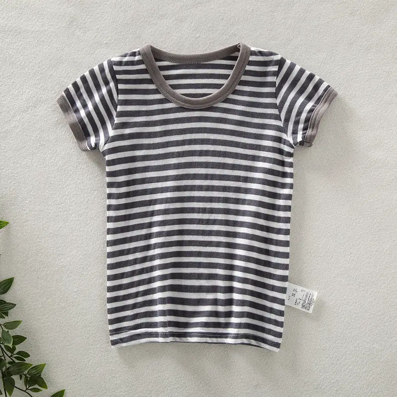 Children Striped Cotton T-Shirts Set of 3 Summer Boys - Image 5