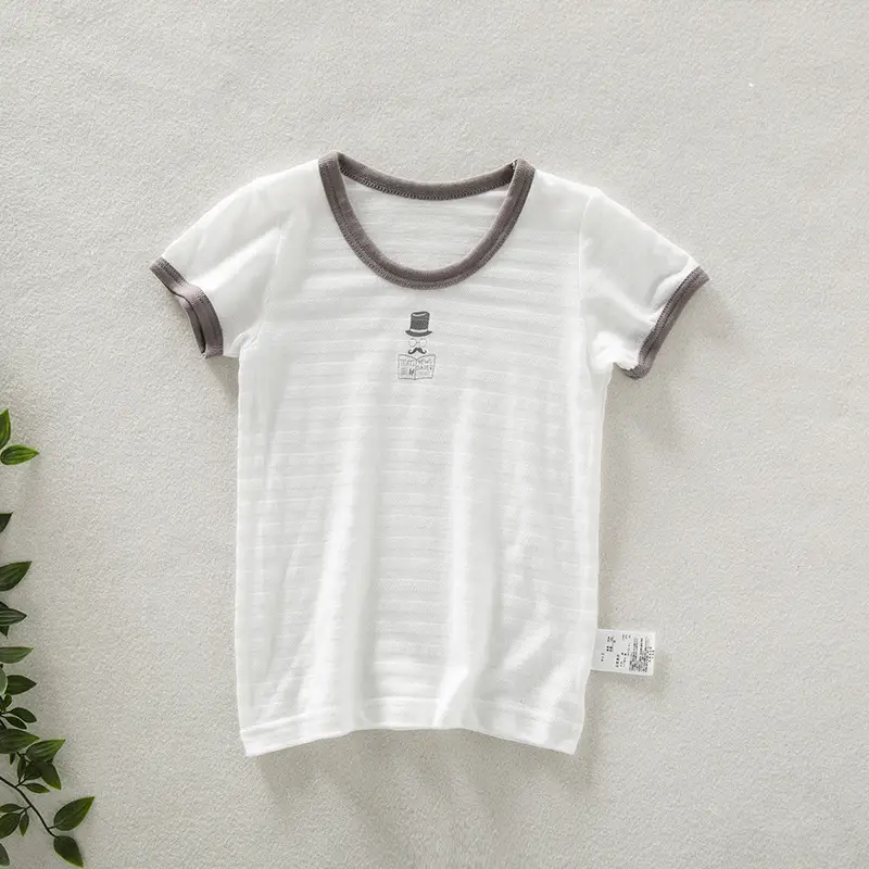 Children Striped Cotton T-Shirts Set of 3 Summer Boys - Image 6