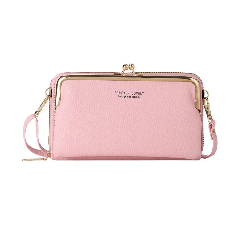 2021 Women's Double-Layer Phone Wallet with Clip Lock Zipper Shoulder Crossbody Bag - Image 13