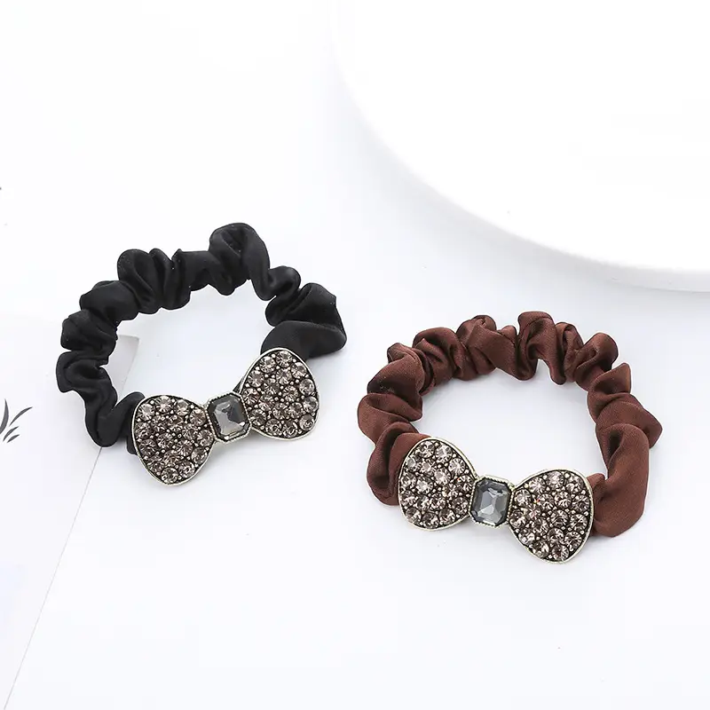 2021 Fat Sausage Hair Bands for Girls Brown Black Silver - Image 4