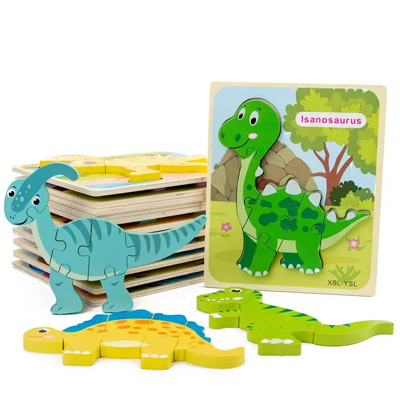 Green 3D Dinosaur Puzzle for Kids, Early Learning, Matching Pieces, Dinosaur Puzzle, 3D Design, Toy, 1 Pc