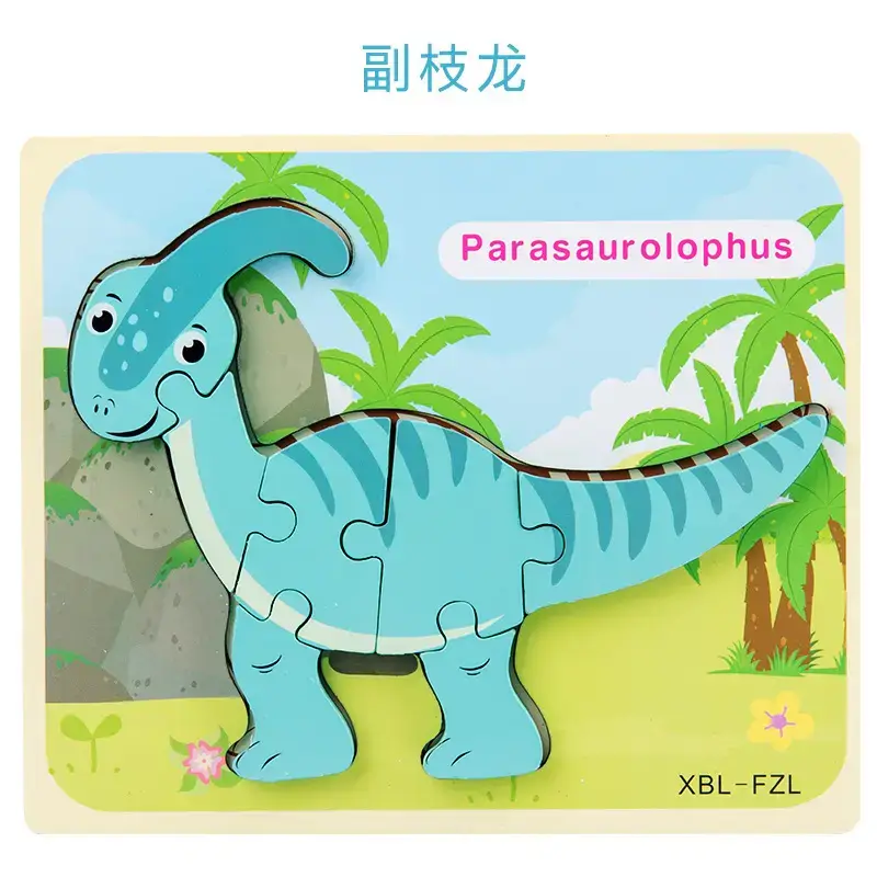 Green 3D Dinosaur Puzzle for Kids, Early Learning, Matching Pieces, Dinosaur Puzzle, 3D Design, Toy, 1 Pc