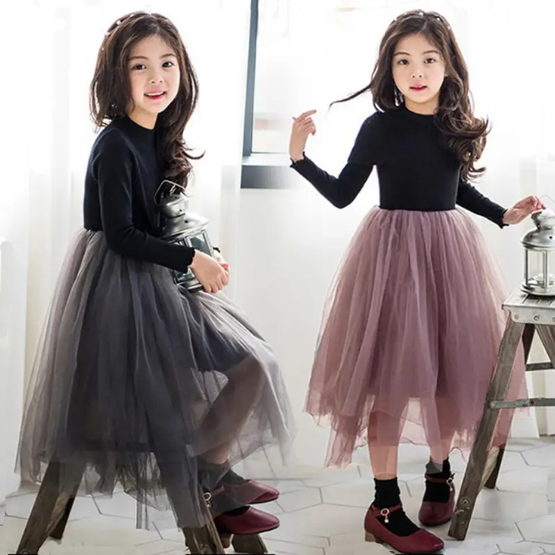 Girls' Fleece Lined Tulle Skirt Set Black Grey Medium to XL - Image 15