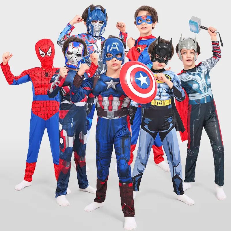 Kids Batman Muscle Suit Superman Spider-Man Costume - Image 26