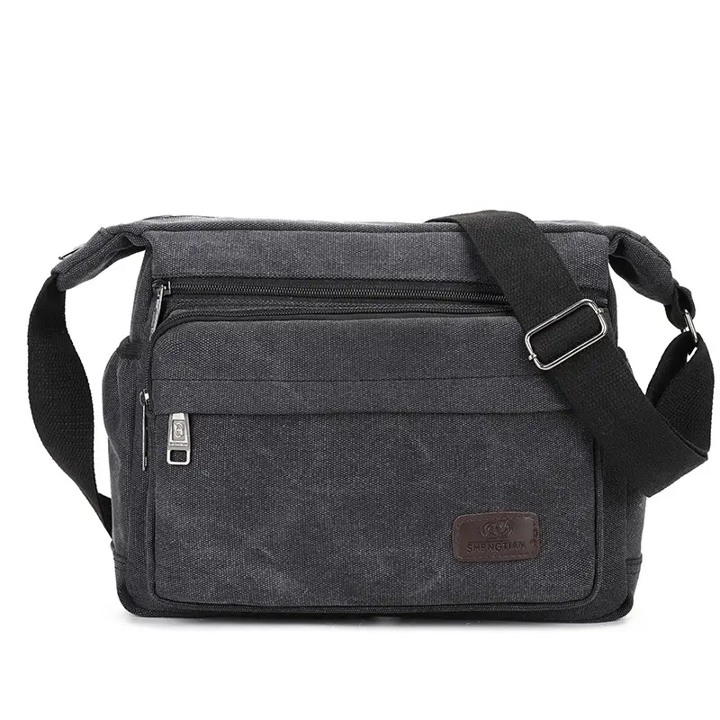 Men's Canvas Crossbody Bag Olive Green Business Travel - Image 2