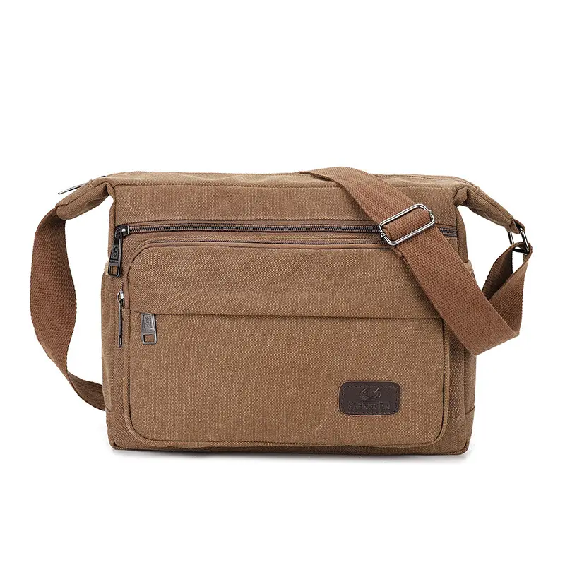 Men's Canvas Crossbody Bag Olive Green Business Travel - Image 3