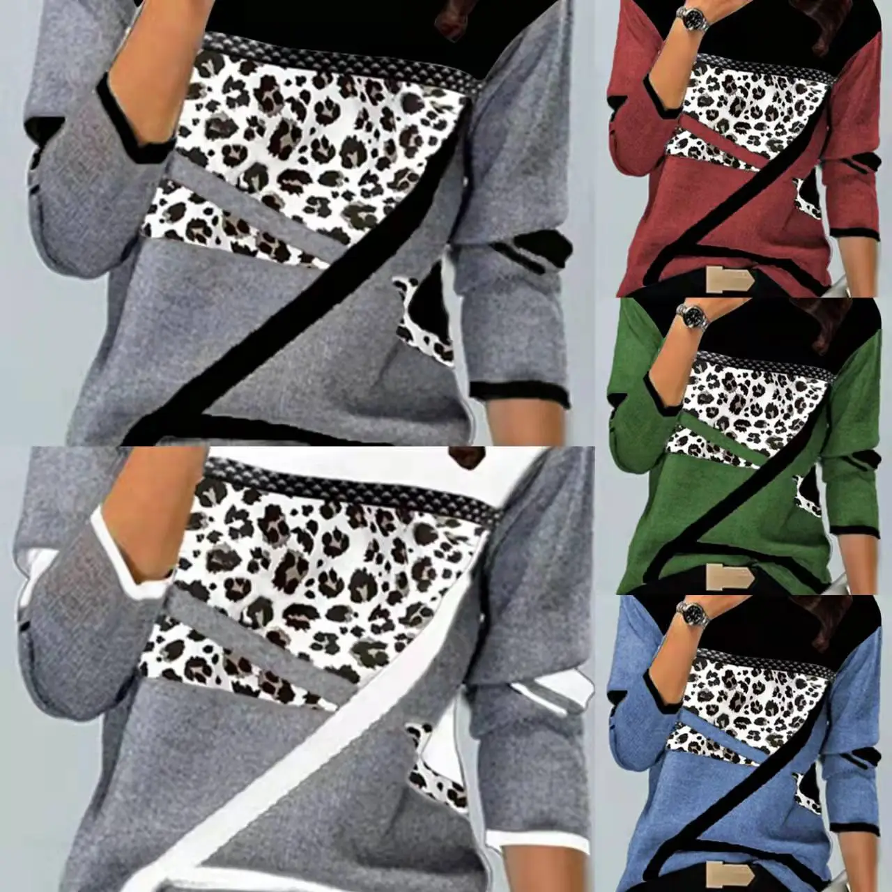 2022 Leopard Print Crossbody T-Shirt for Women