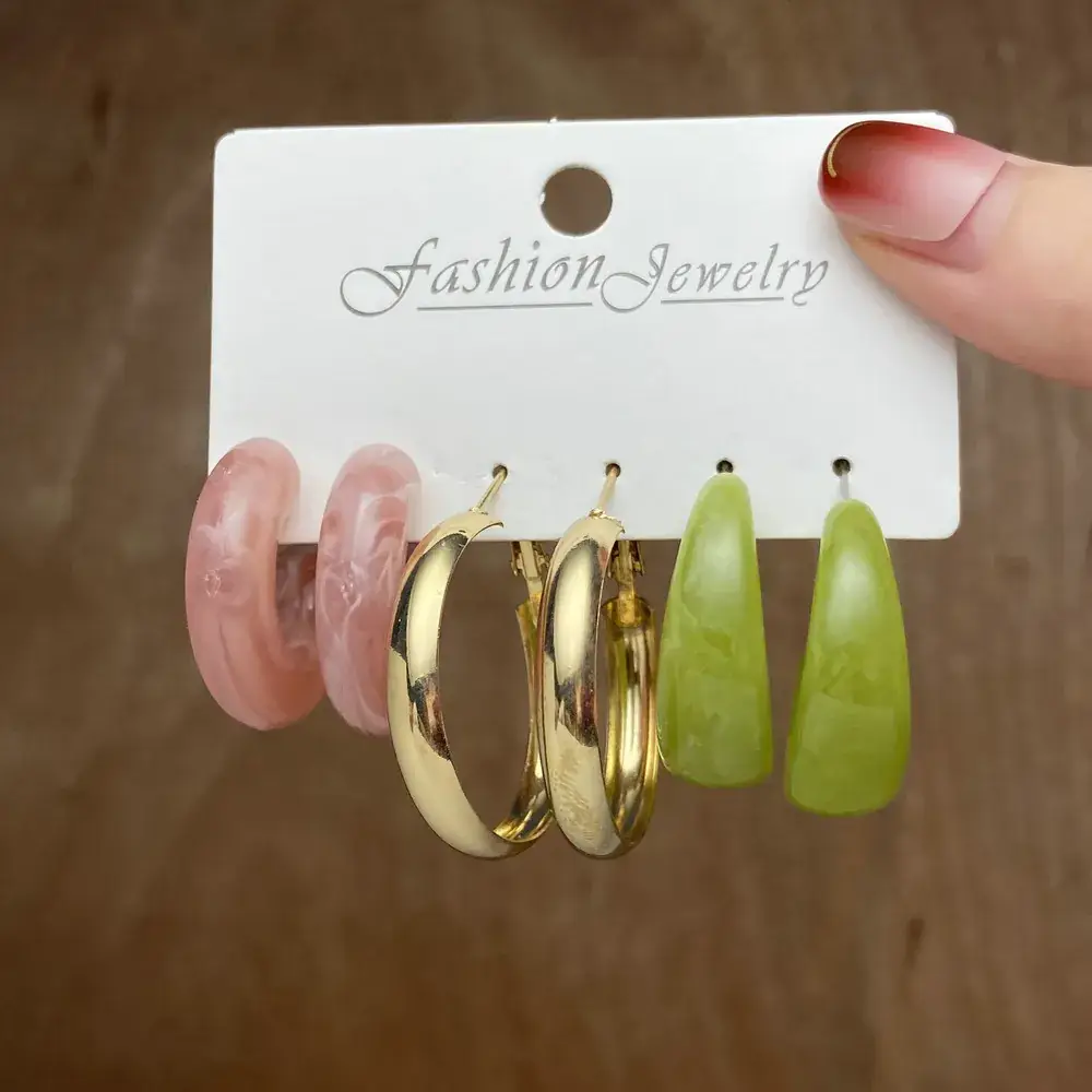 Independent Station Earring Set 5 Pairs Acrylic Pearl Earrings for Women - Image 11