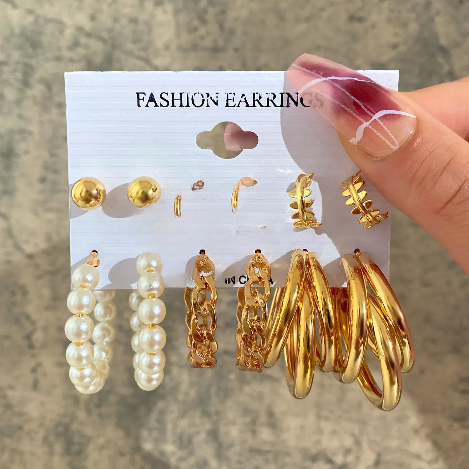 Independent Station Earring Set 5 Pairs Acrylic Pearl Earrings for Women - Image 17