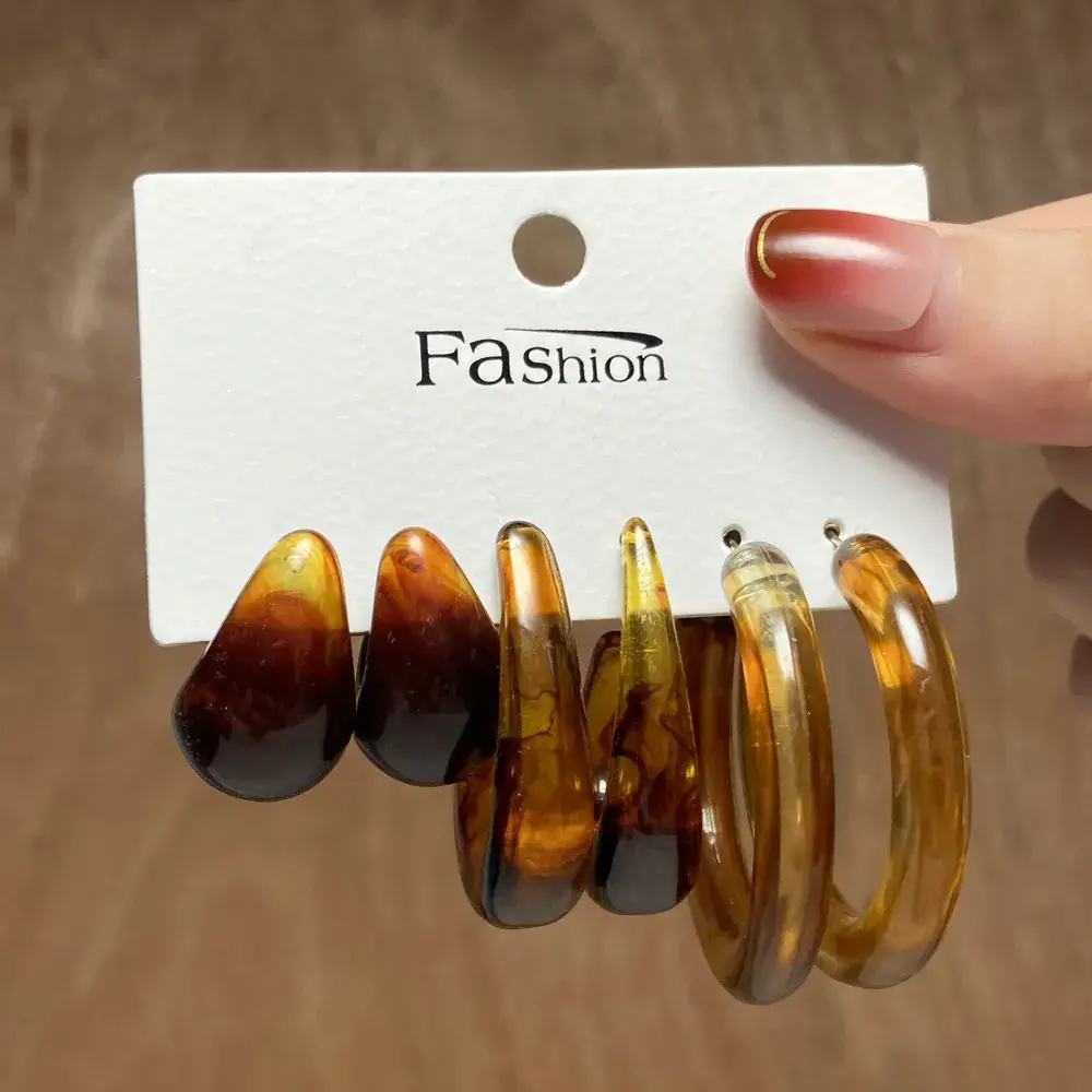 Independent Station Earring Set 5 Pairs Acrylic Pearl Earrings for Women - Image 18
