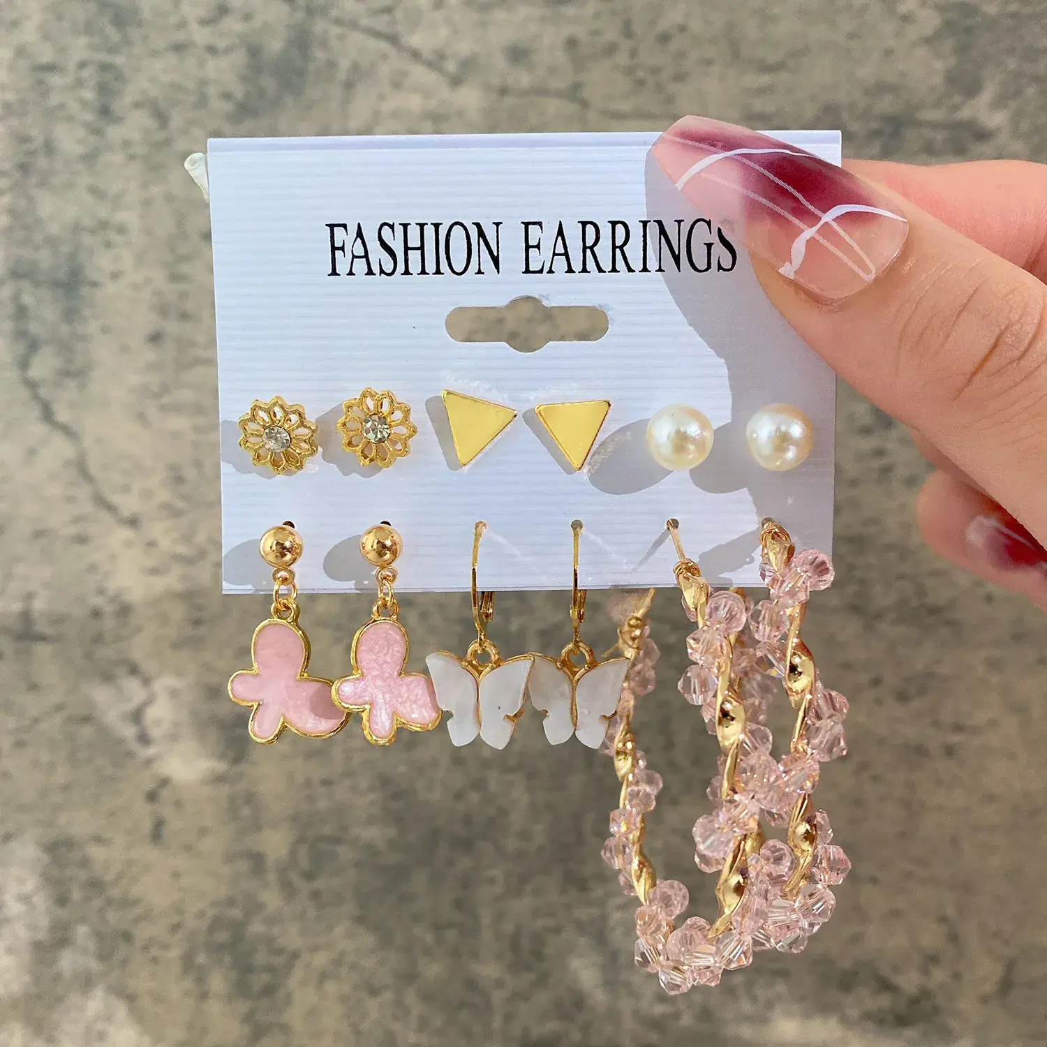 Independent Station Earring Set 5 Pairs Acrylic Pearl Earrings for Women - Image 2