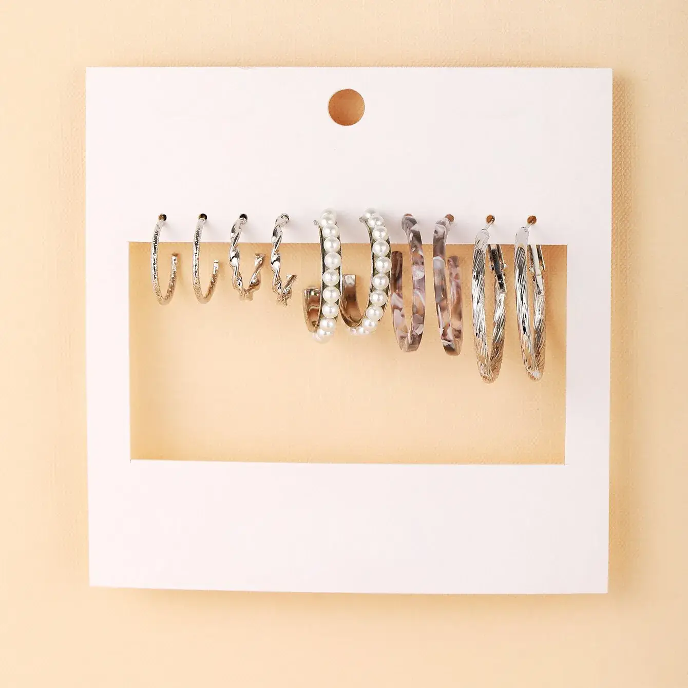 Independent Station Earring Set 5 Pairs Acrylic Pearl Earrings for Women - Image 20