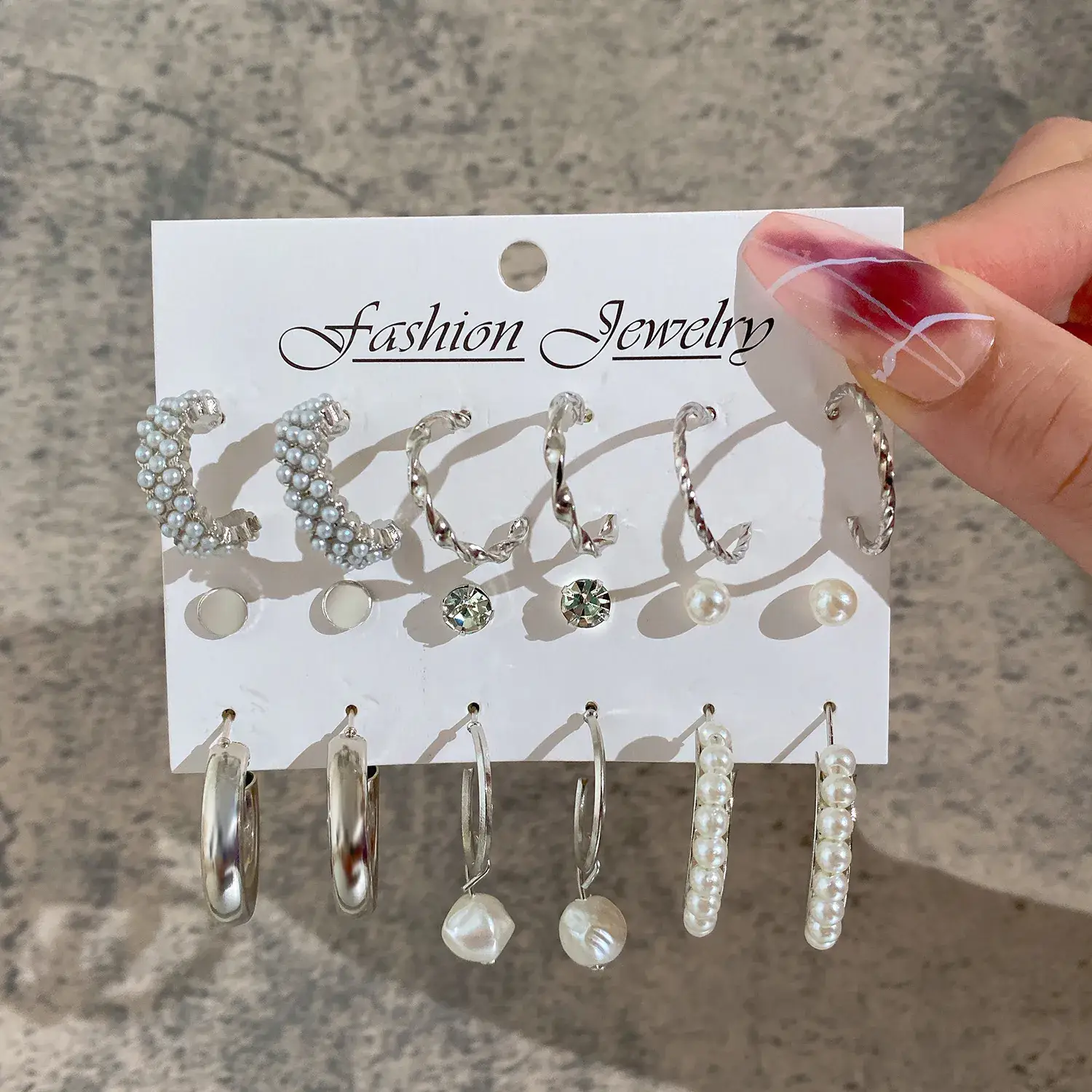 Independent Station Earring Set 5 Pairs Acrylic Pearl Earrings for Women - Image 21