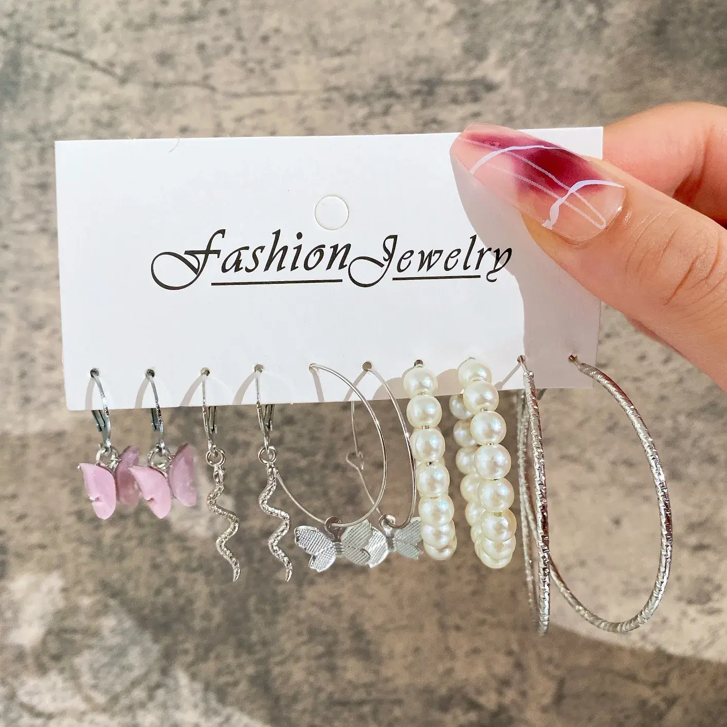 Independent Station Earring Set 5 Pairs Acrylic Pearl Earrings for Women - Image 22