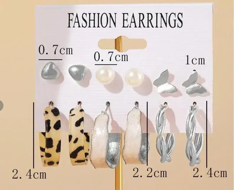 Independent Station Earring Set 5 Pairs Acrylic Pearl Earrings for Women - Image 25