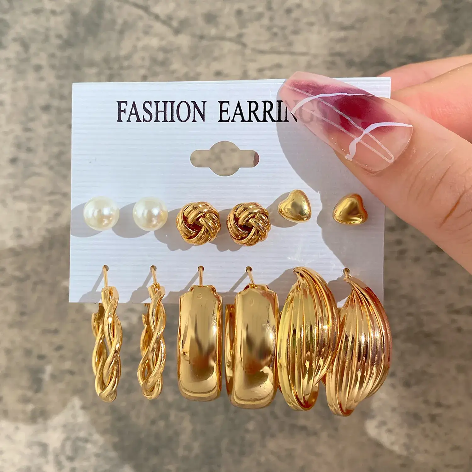 Independent Station Earring Set 5 Pairs Acrylic Pearl Earrings for Women - Image 6