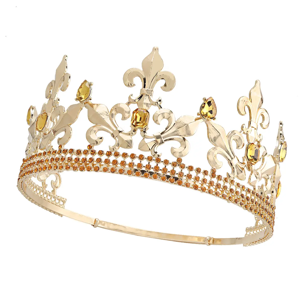 Vintage Gold Crown with Rhinestones & Adjustable Band - Image 7
