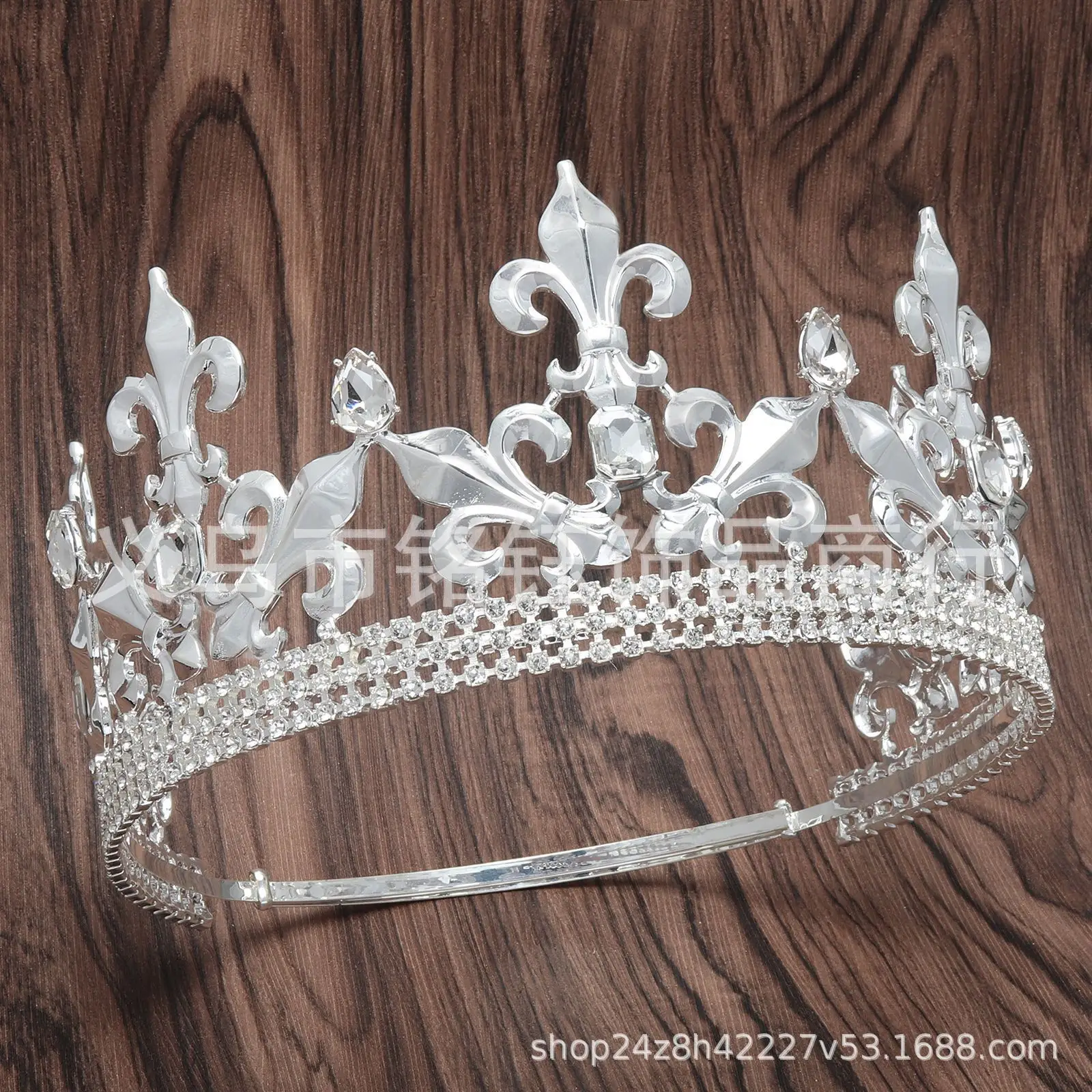Vintage Gold Crown with Rhinestones & Adjustable Band - Image 3