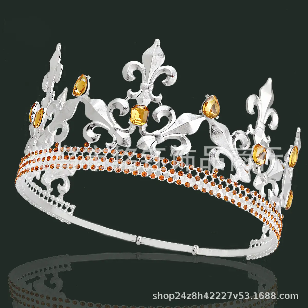Vintage Gold Crown with Rhinestones & Adjustable Band - Image 4