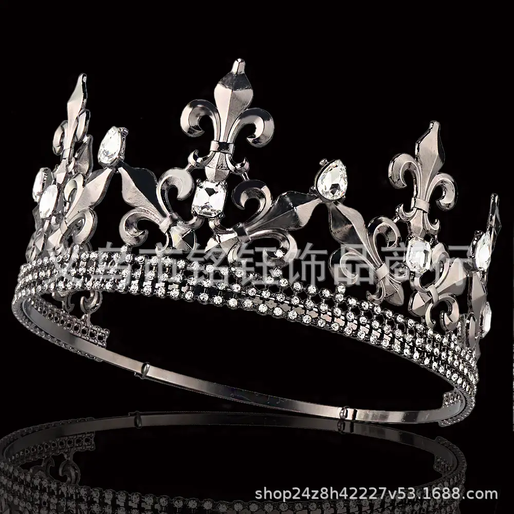 Vintage Gold Crown with Rhinestones & Adjustable Band - Image 5