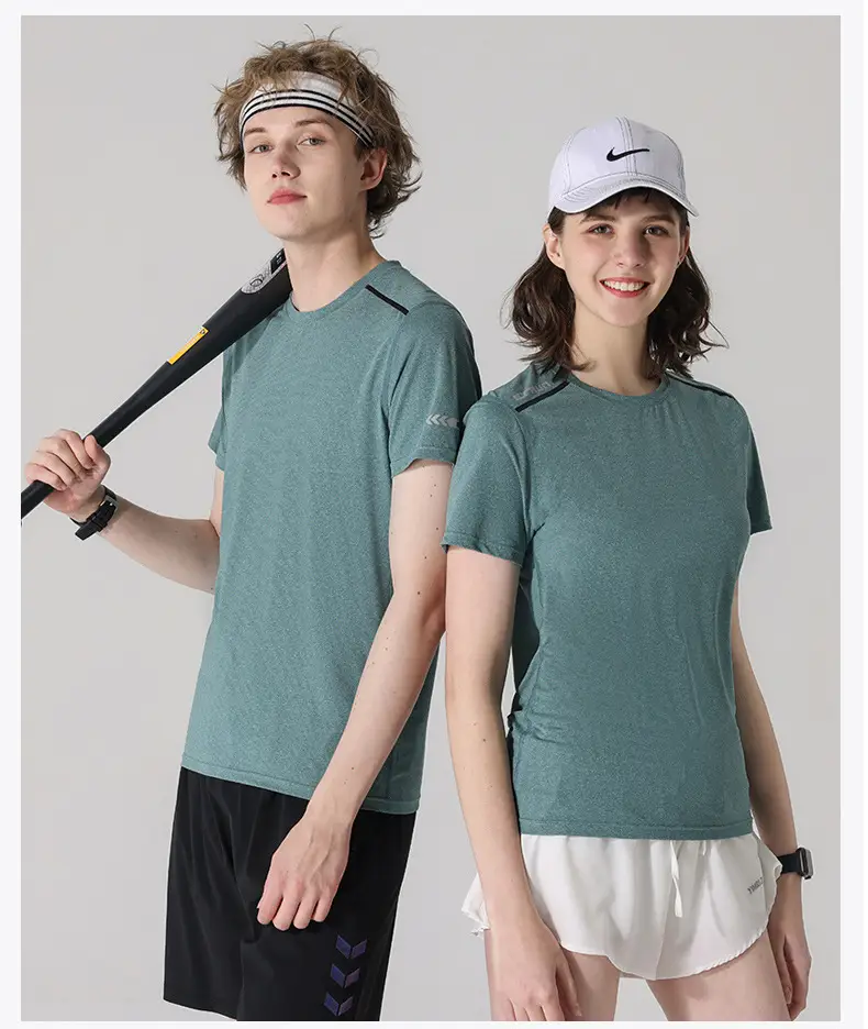 Grey Round Neck Work T-Shirt with Logo Print — feature 19
