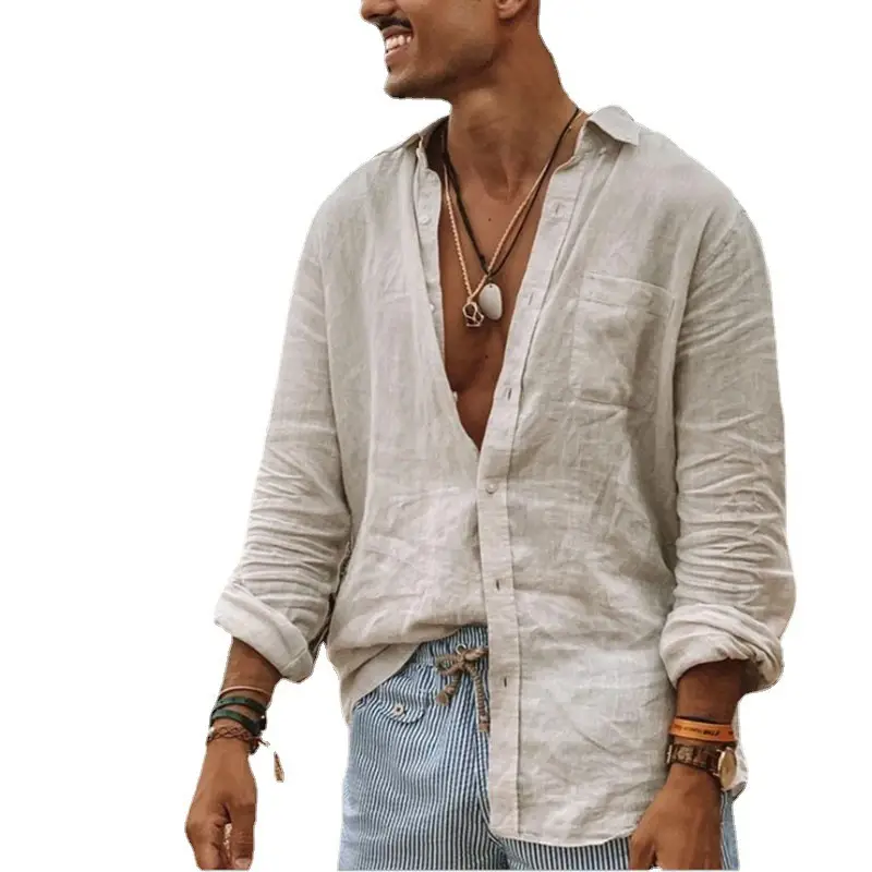 Men's Collared Button Down Shirt Cotton Linen 2025 — feature 4