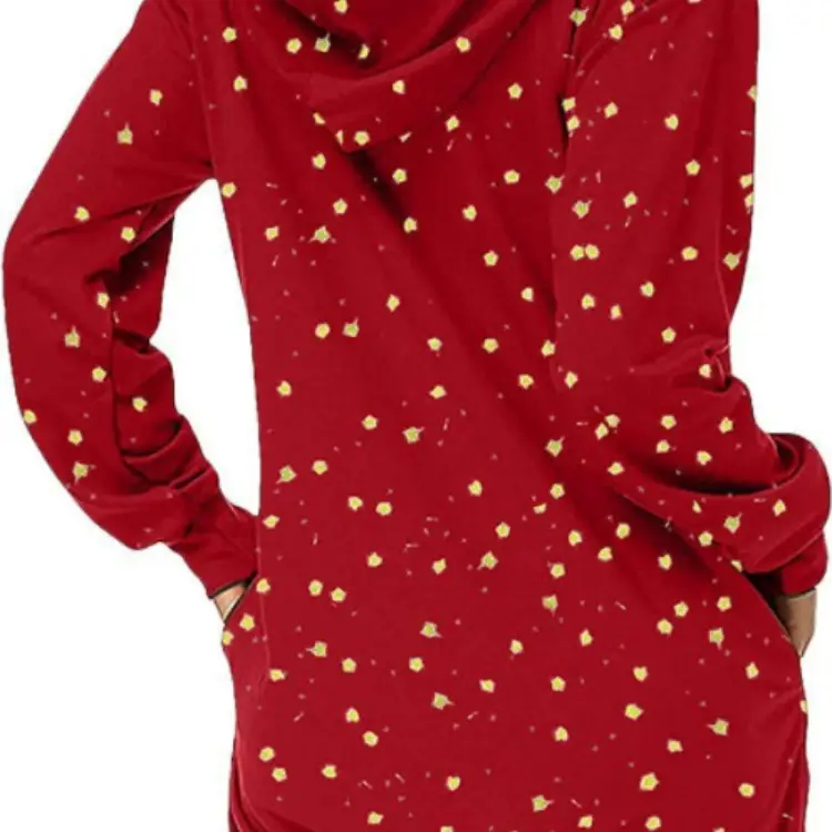 Christmas Printed Hoodie Dress for Women Black - Image 4