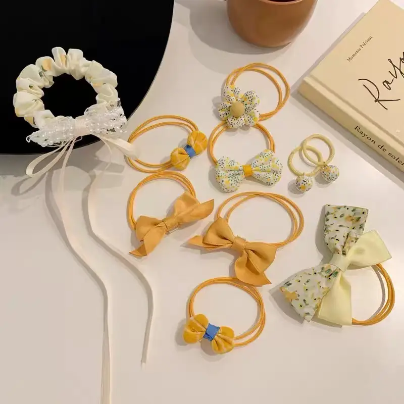 Girls Bow Hair Bands Autumn 2021 Rubber Sweet Little Girl - Image 9