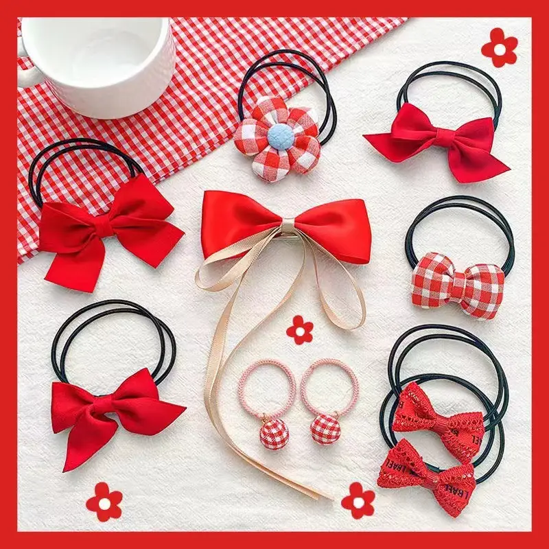 Girls Bow Hair Bands Autumn 2021 Rubber Sweet Little Girl - Image 2