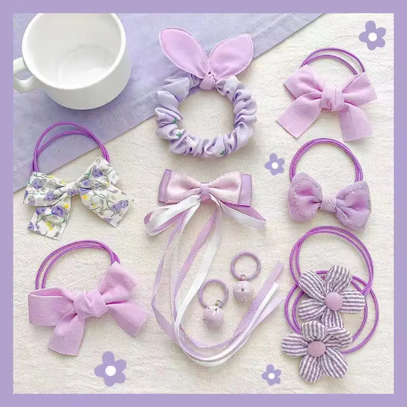 Girls Bow Hair Bands Autumn 2021 Rubber Sweet Little Girl - Image 4
