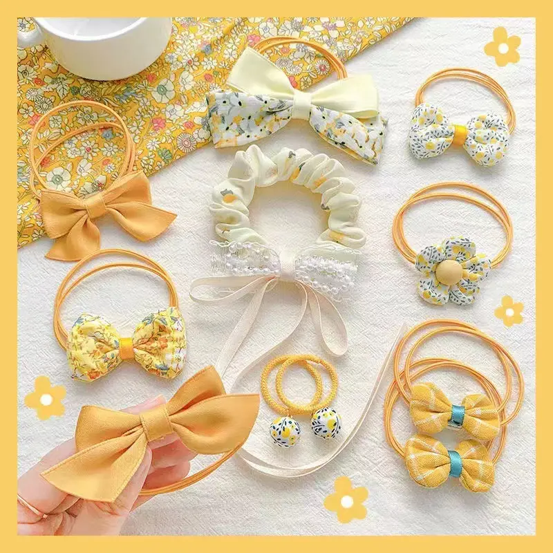 Girls Bow Hair Bands Autumn 2021 Rubber Sweet Little Girl - Image 5