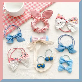 Girls Bow Hair Bands Autumn 2021 Rubber Sweet Little Girl - Image 6