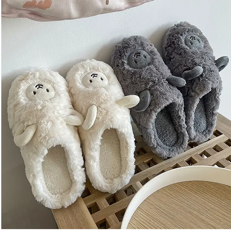 Factory Direct Cotton Slippers for Women, Cute Cartoon Style, Soft-Soled Plush Indoor Home Slippers for Winter, Couple Dormitory Cotton Slippers - Image 18